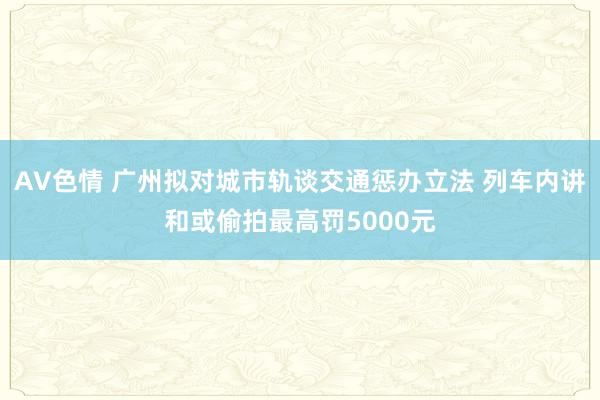 AV色情 广州拟对城市轨谈交通惩办立法 列车内讲和或偷拍最高罚5000元
