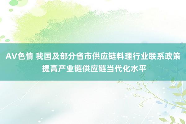 AV色情 我国及部分省市供应链料理行业联系政策 提高产业链供应链当代化水平